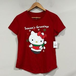 HELLO KITTY Season’s Greetings Red Short Sleeve T-Shirt NWT 2XL
